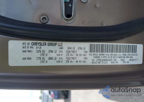 2010 Dodge Ram 1500 St из США, поврежденный, VIN 1D7RB1GK0AS247674